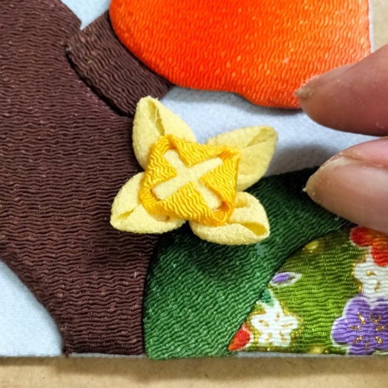 ちりめん手芸キット 花と実の短冊 10月 柿の実