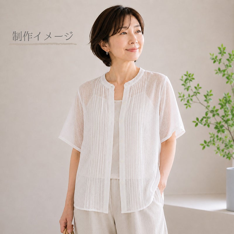 薄手ローン リップル生地 無地(オフホワイト) 10cm単位 切り売り