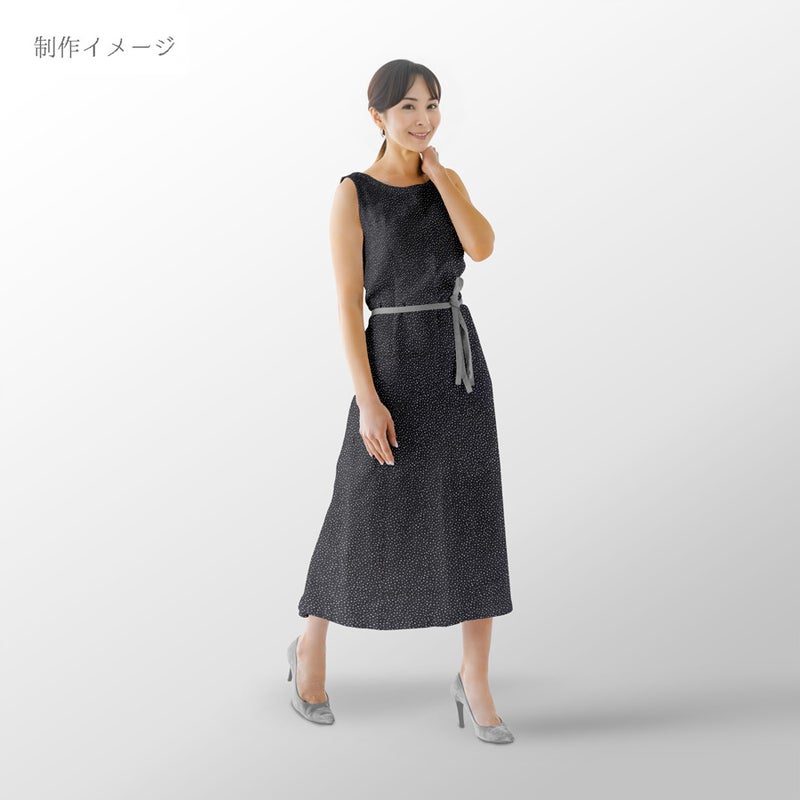 綿ローン生地 ランダムドット柄(黒) 10cm単位 切り売り