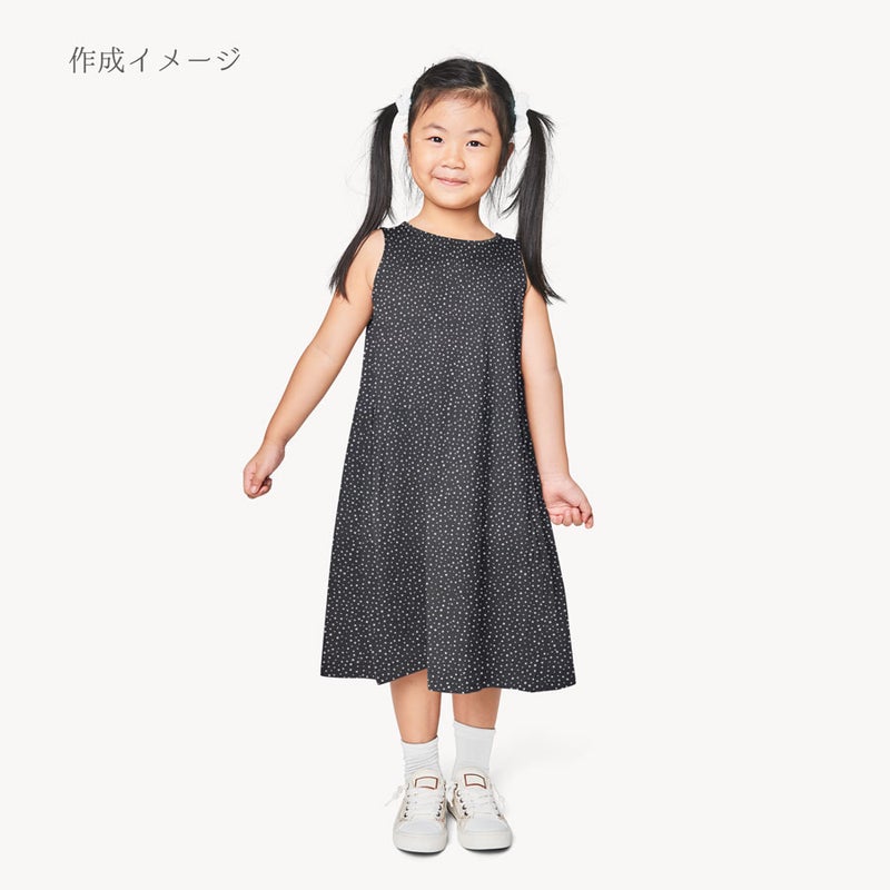 綿ローン生地 ランダムドット柄(黒) 10cm単位 切り売り