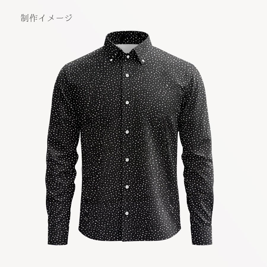 綿ローン生地 ランダムドット柄(黒) 10cm単位 切り売り
