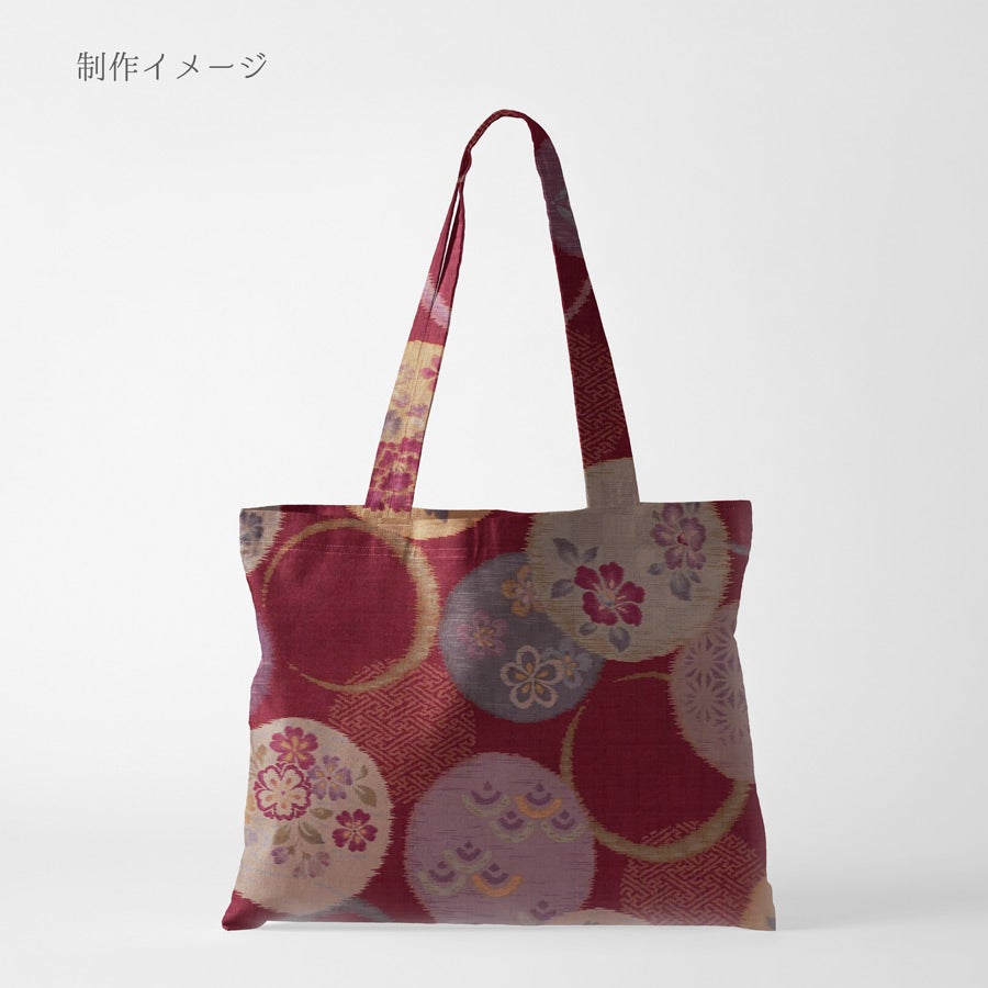 和柄コットン生地 かすり風花の輪模様(えんじ) 10cm単位 切り売り