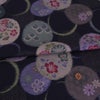 和柄コットン生地 かすり風花の輪模様(紺色) 10cm単位 切り売り