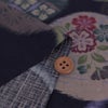 和柄コットン生地 かすり風花の輪模様(紺色) 10cm単位 切り売り