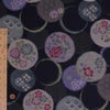 和柄コットン生地 かすり風花の輪模様(紺色) 10cm単位 切り売り