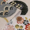 和柄コットン生地 かすり風花の輪模様(くすみアイボリー) 10cm単位 切り売り