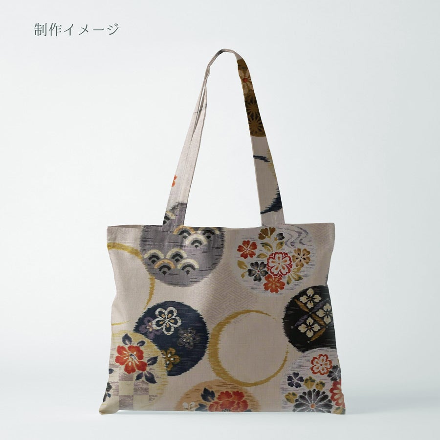 和柄コットン生地 かすり風花の輪模様(くすみアイボリー) 10cm単位 切り売り