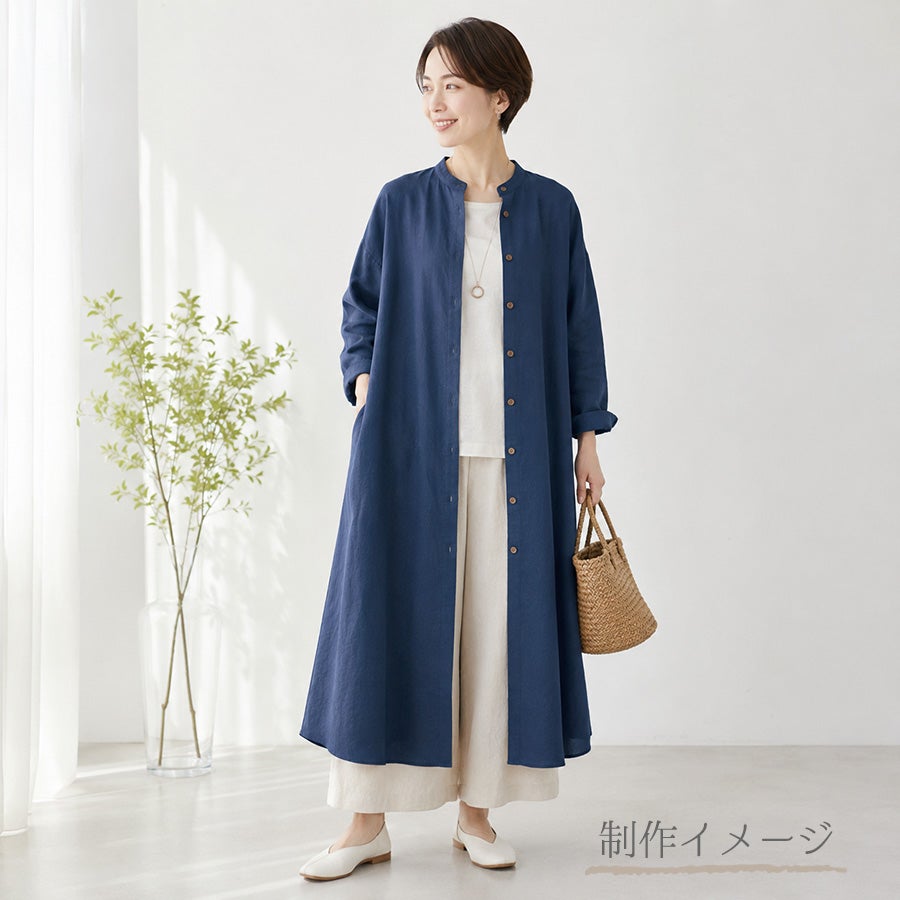 ソフトリネンコットンキャンバス生地(ディープブルー) 10cm単位 切り売り