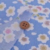 ちりめん生地 白桜(ブルー) １ｍ単位