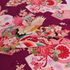 レーヨンりんず 古典鶴柄(紅紫) 10cm単位 切り売り