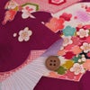 レーヨンりんず 古典鶴柄(紅紫) 10cm単位 切り売り
