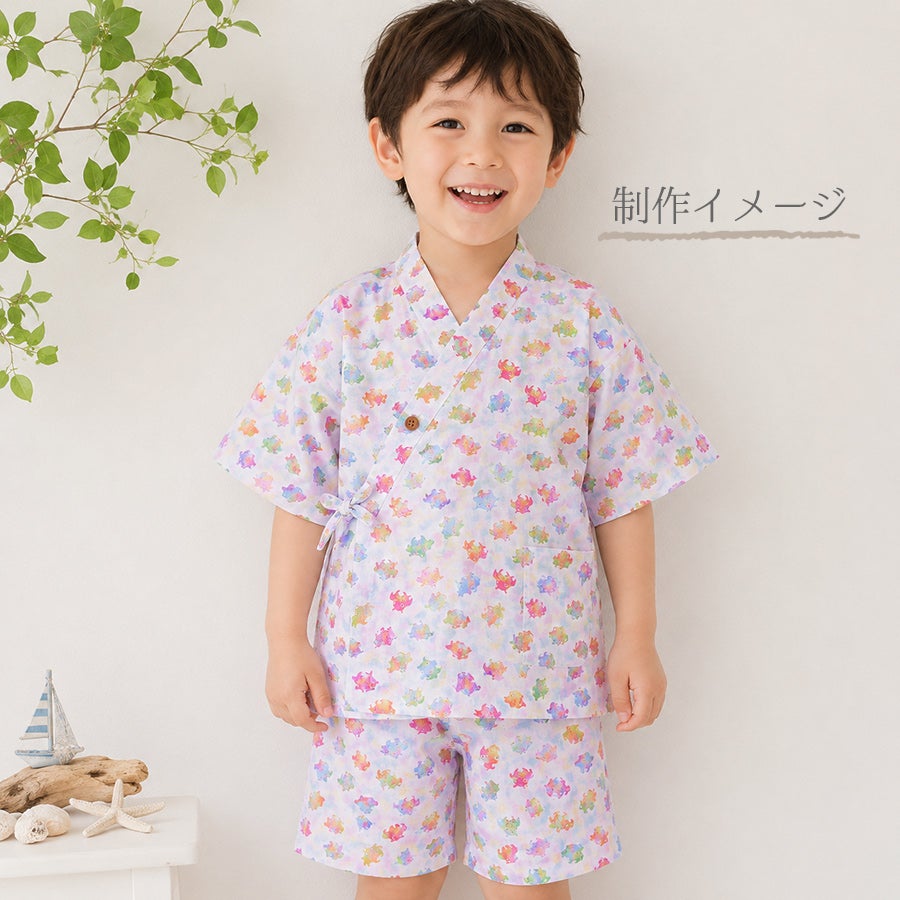 コットン生地 カラフルなウミウシたち(オフホワイト) 10cm単位 切り売り