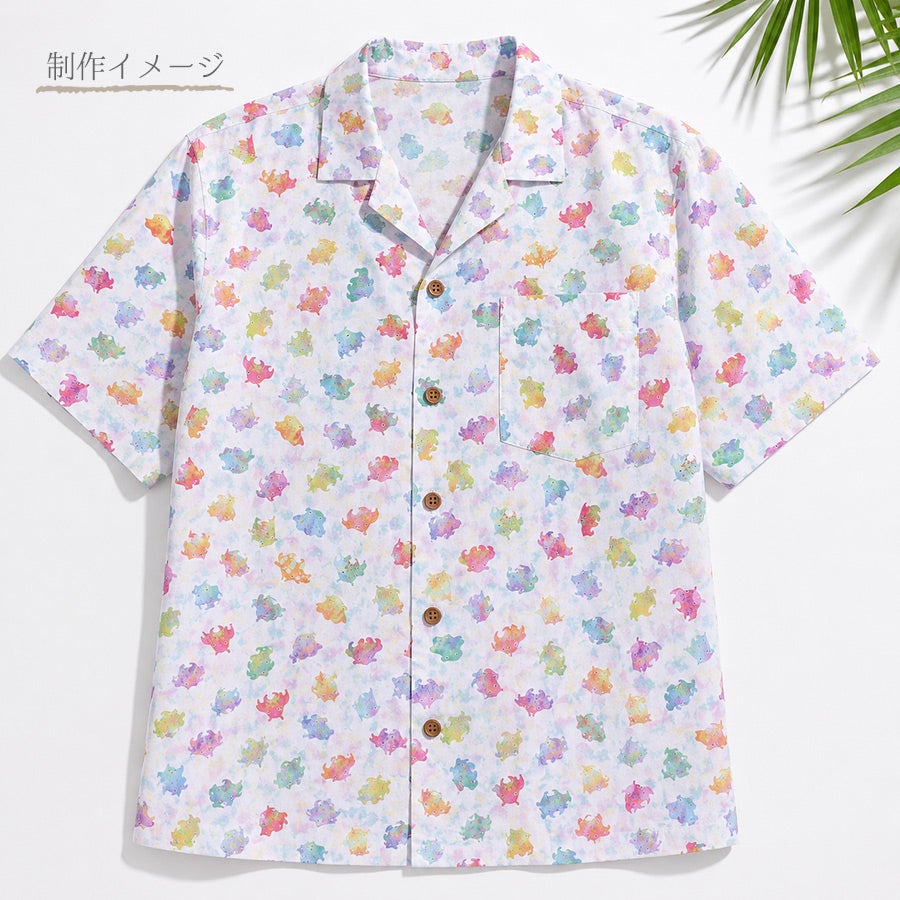 コットン生地 カラフルなウミウシたち(オフホワイト) 10cm単位 切り売り