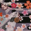 和柄コットン生地 桜づくし霞文様(黒) 10cm単位 切り売り