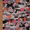 和柄コットン生地 桜づくし霞文様(黒) 10cm単位 切り売り