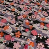 和柄コットン生地 桜づくし霞文様(黒) 10cm単位 切り売り
