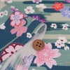 和柄コットン生地 桜づくし霞文様(青緑) 10cm単位 切り売り