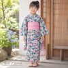 和柄コットン生地 桜づくし霞文様(青緑) 10cm単位 切り売り