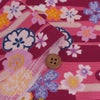 和柄コットン生地 桜づくし霞文様(紅桃) 10cm単位 切り売り
