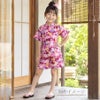 和柄コットン生地 桜づくし霞文様(紅桃) 10cm単位 切り売り