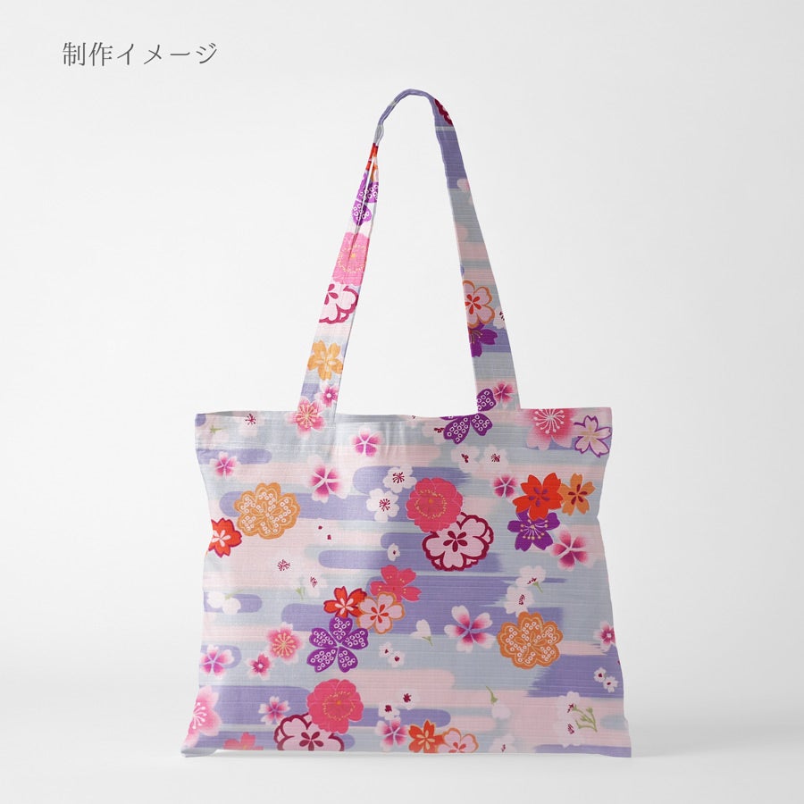 和柄コットン生地 桜づくし霞文様(水色) 10cm単位 切り売り