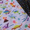 コットン生地 おしゃれな恐竜図鑑と足あと柄 10cm単位 切り売り