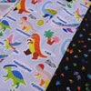 コットン生地 おしゃれな恐竜図鑑と足あと柄 10cm単位 切り売り