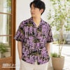 和柄コットン生地 しだれ藤(黒) 10cm単位 切り売り