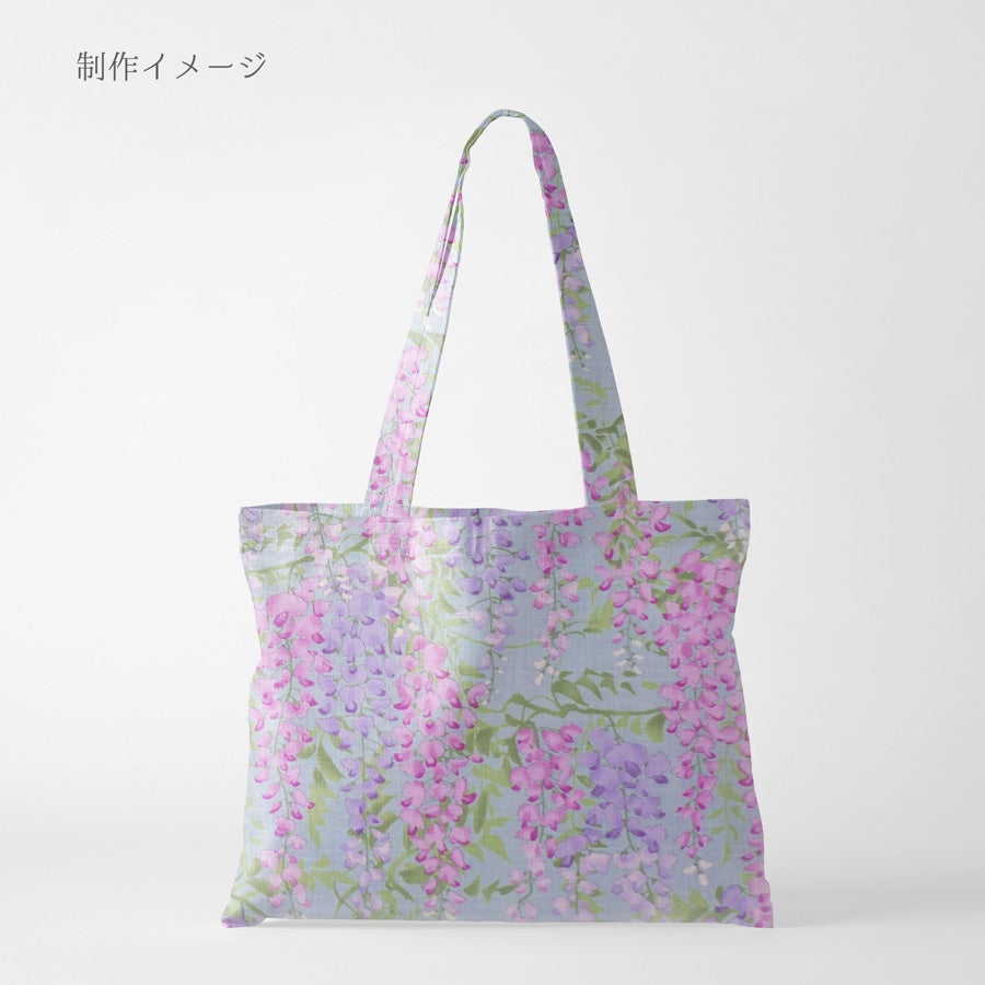 和柄コットン生地 しだれ藤(水あさぎ) 10cm単位 切り売り