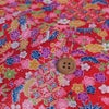 鬼ちりめん生地 吉祥植物柄(赤) 10cm単位 切り売り