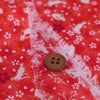 ちりめん生地・うさぎと桜(赤) １ｍ単位