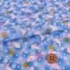 ちりめん生地・うさぎと桜(水色) １ｍ単位