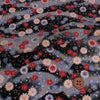 ちりめん生地 露芝に小菊(黒) １ｍ単位