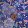 ちりめん生地 植物と胡蝶の舞(青) １ｍ単位