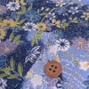 ちりめん生地 流水に春秋花と蝶(青) １ｍ単位