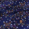 ちりめん生地 花吹雪(紺) １ｍ単位