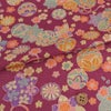 古布調ちりめん生地 手まりと和の花(赤紫) １ｍ単位