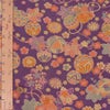 古布調ちりめん生地 手まりと和の花(紫) １ｍ単位