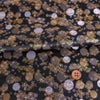 金襴生地(金らん) 金銀丸文と破れ七宝(黒) 10cm単位 切り売り