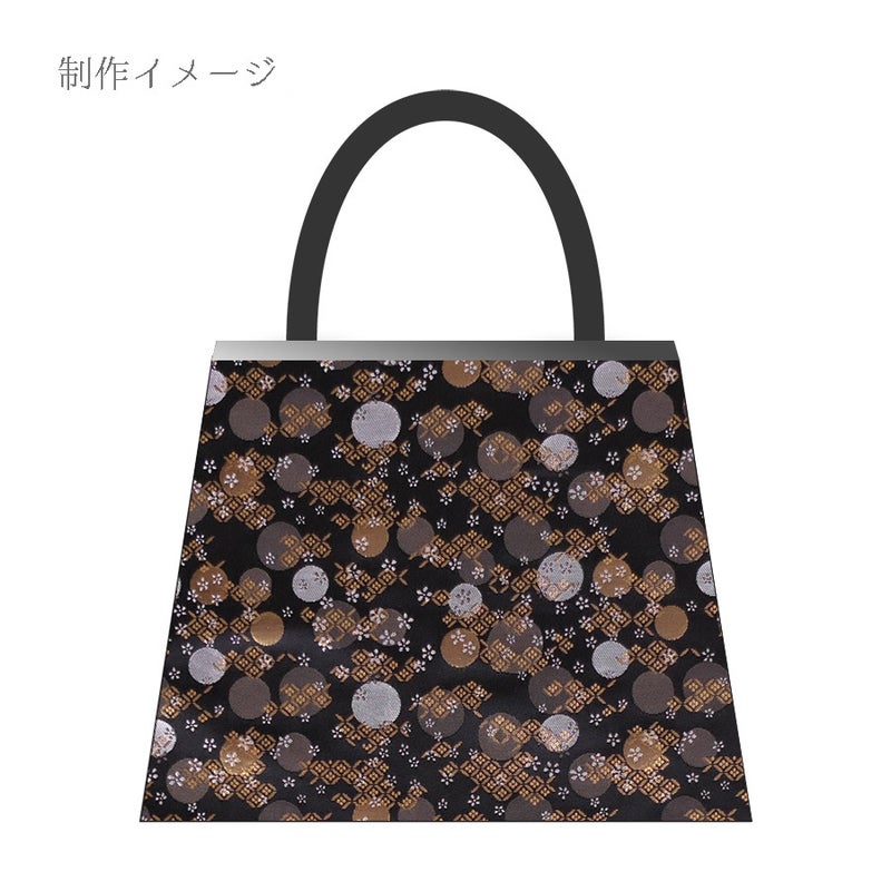 金襴生地(金らん) 金銀丸文と破れ七宝(黒) 10cm単位 切り売り