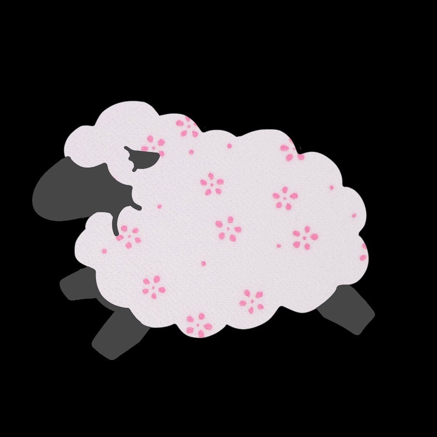 ちりめん生地 つぶらな小花ちらし(白桃) 10cm単位 切り売り