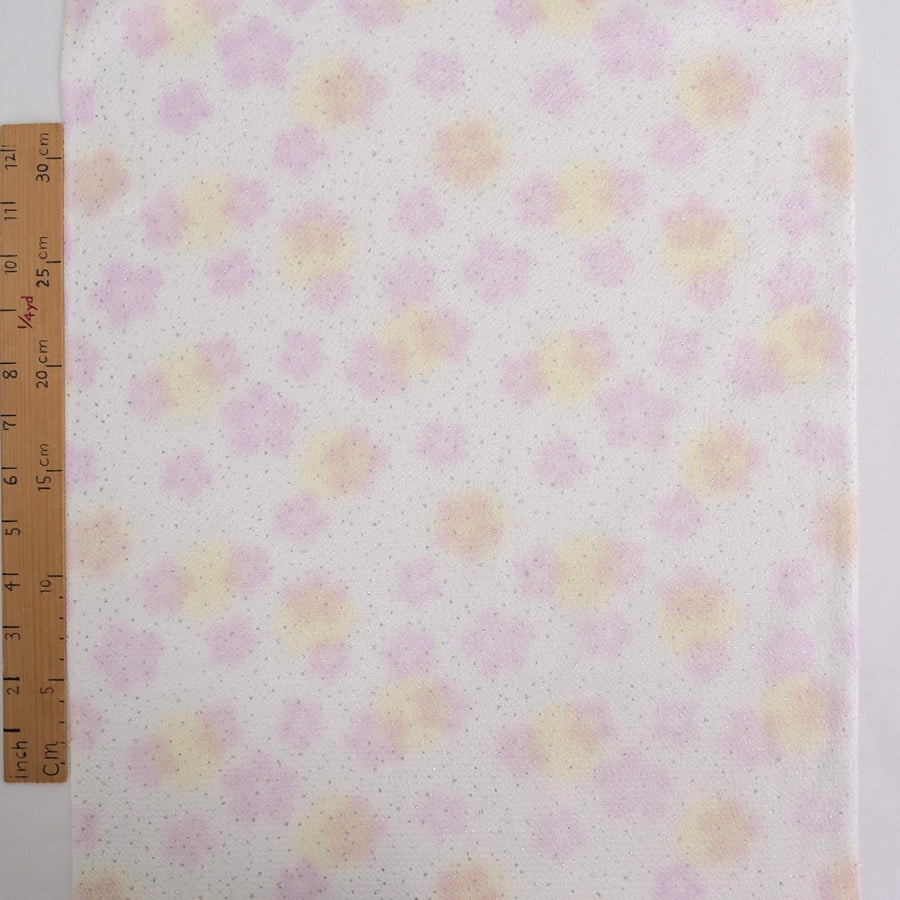 小幅ちりめん生地 干支向き 銀しぶきふわりぼかし(春色) 10cm単位 切り売り