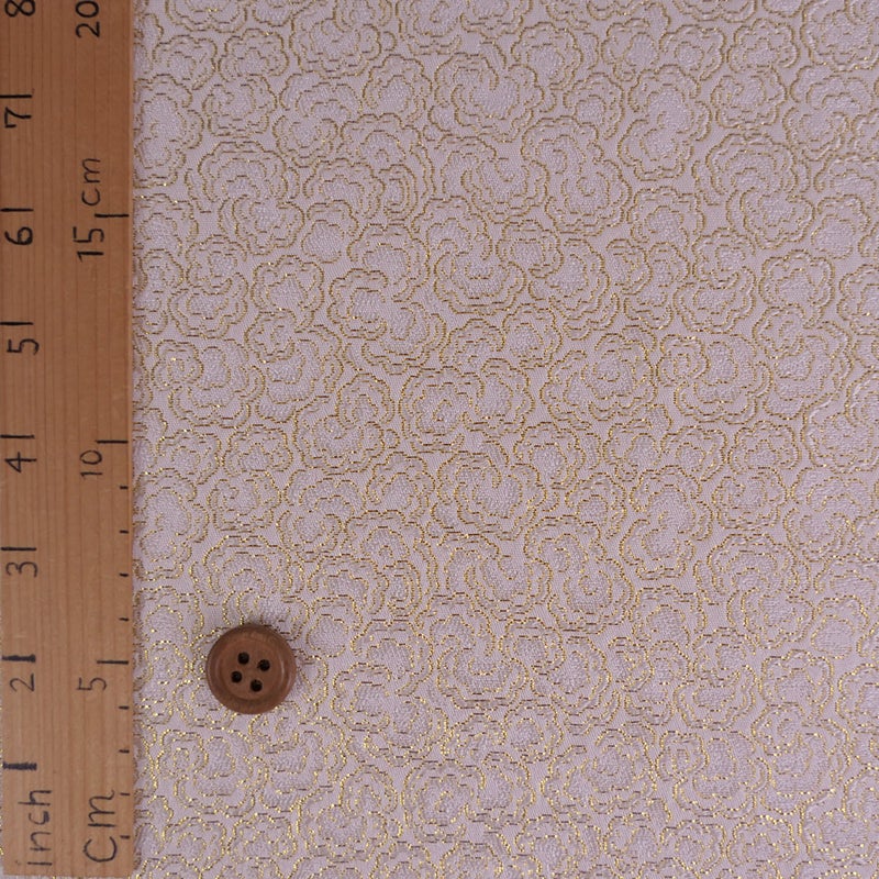 金襴生地(金らん) 干支向き くるくる毛並み柄(白金) 10cm単位 切り売り