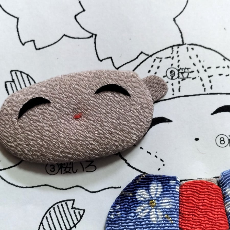 ちりめん押絵キット 四季のお地蔵さん 春地蔵・八重桜