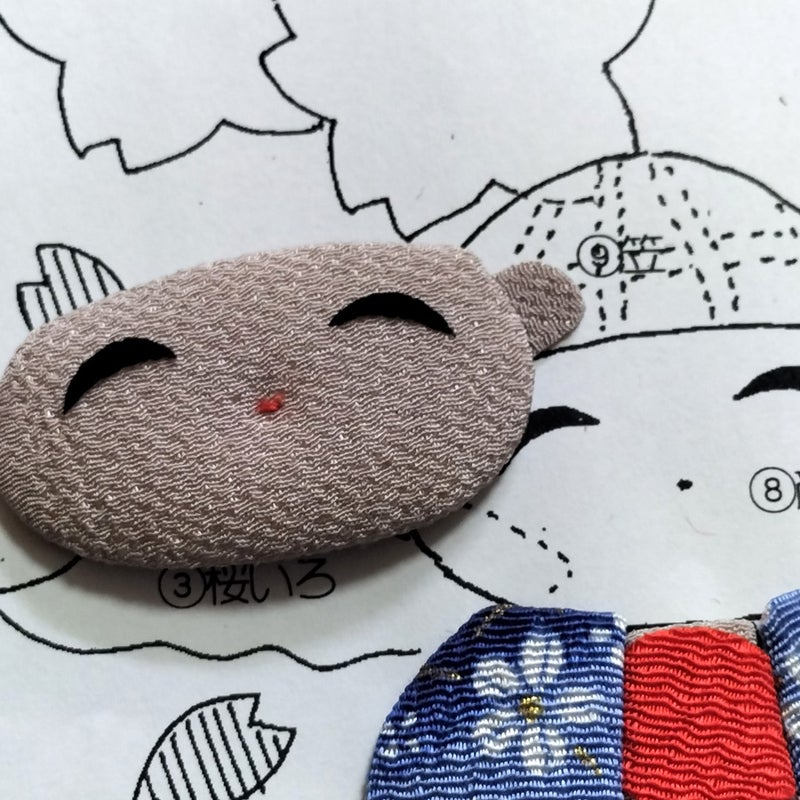 ちりめん押絵キット 四季のお地蔵さん 春地蔵・八重桜