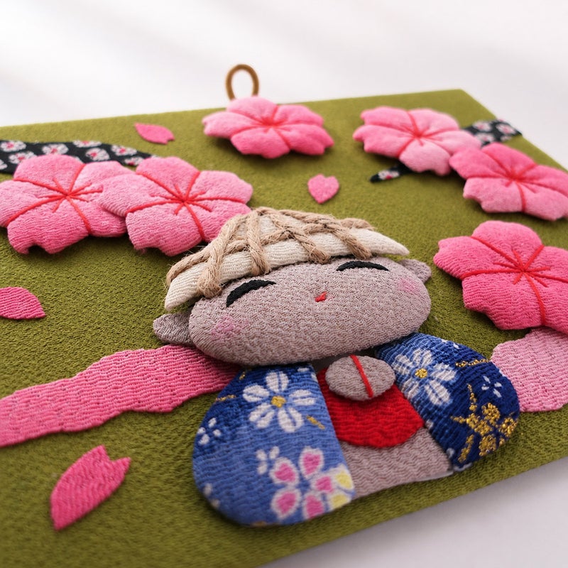 ちりめん押絵キット 四季のお地蔵さん 春地蔵・八重桜