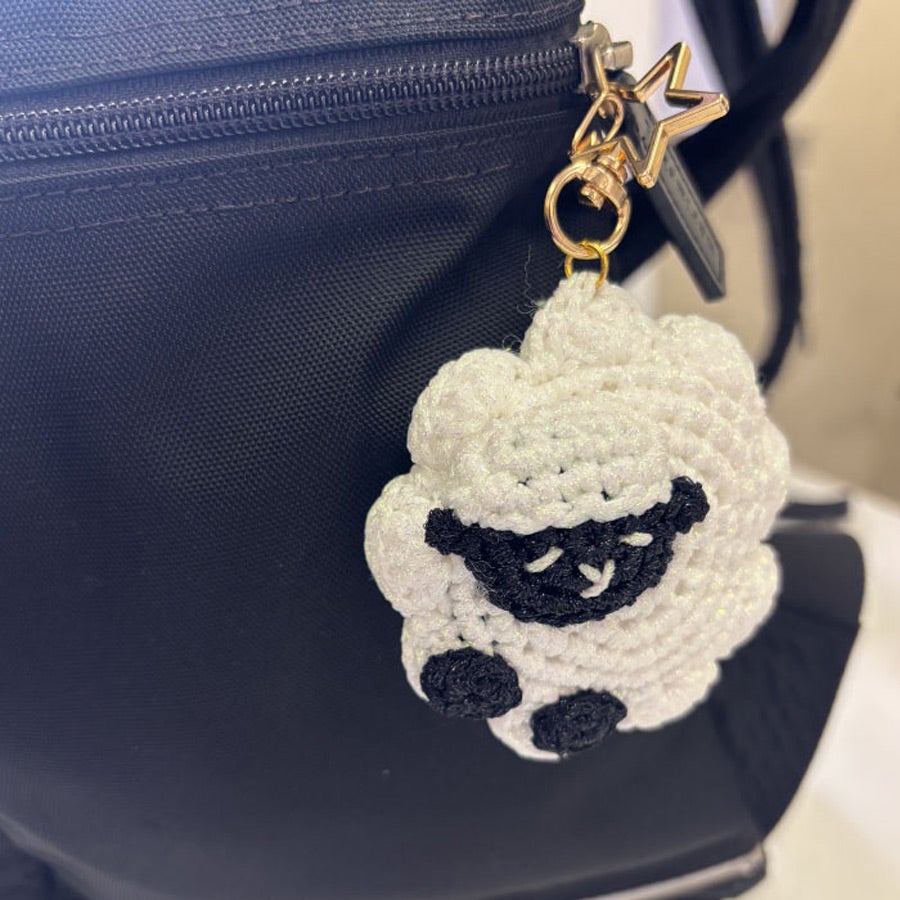 編み物キット すやすやひつじチャーム(ピンクベージュ)