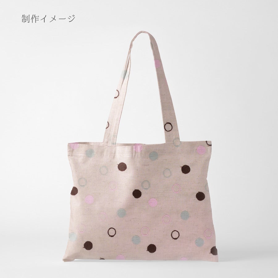 綿麻シーチング刺しゅう生地 輪あそび(ショコラパステル) 10cm単位 切り売り
