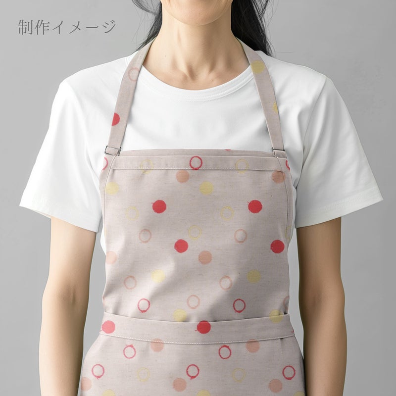 綿麻シーチング刺しゅう生地 輪あそび(彩りオレンジ) 10cm単位 切り売り
