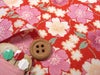 ポリちりめん生地 八重桜(赤) 10cm単位 切り売り